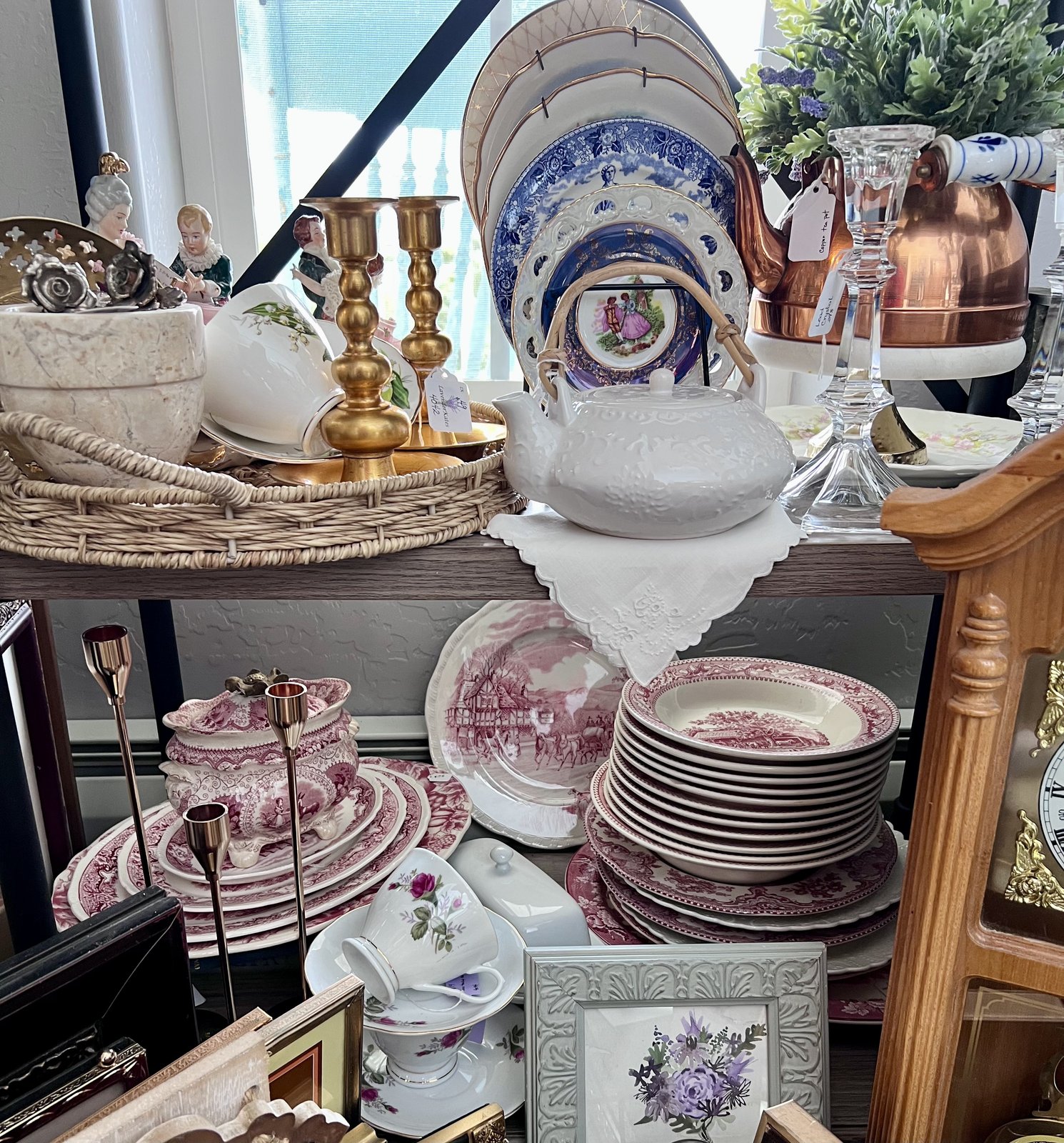 A curated shelf of vintage finds