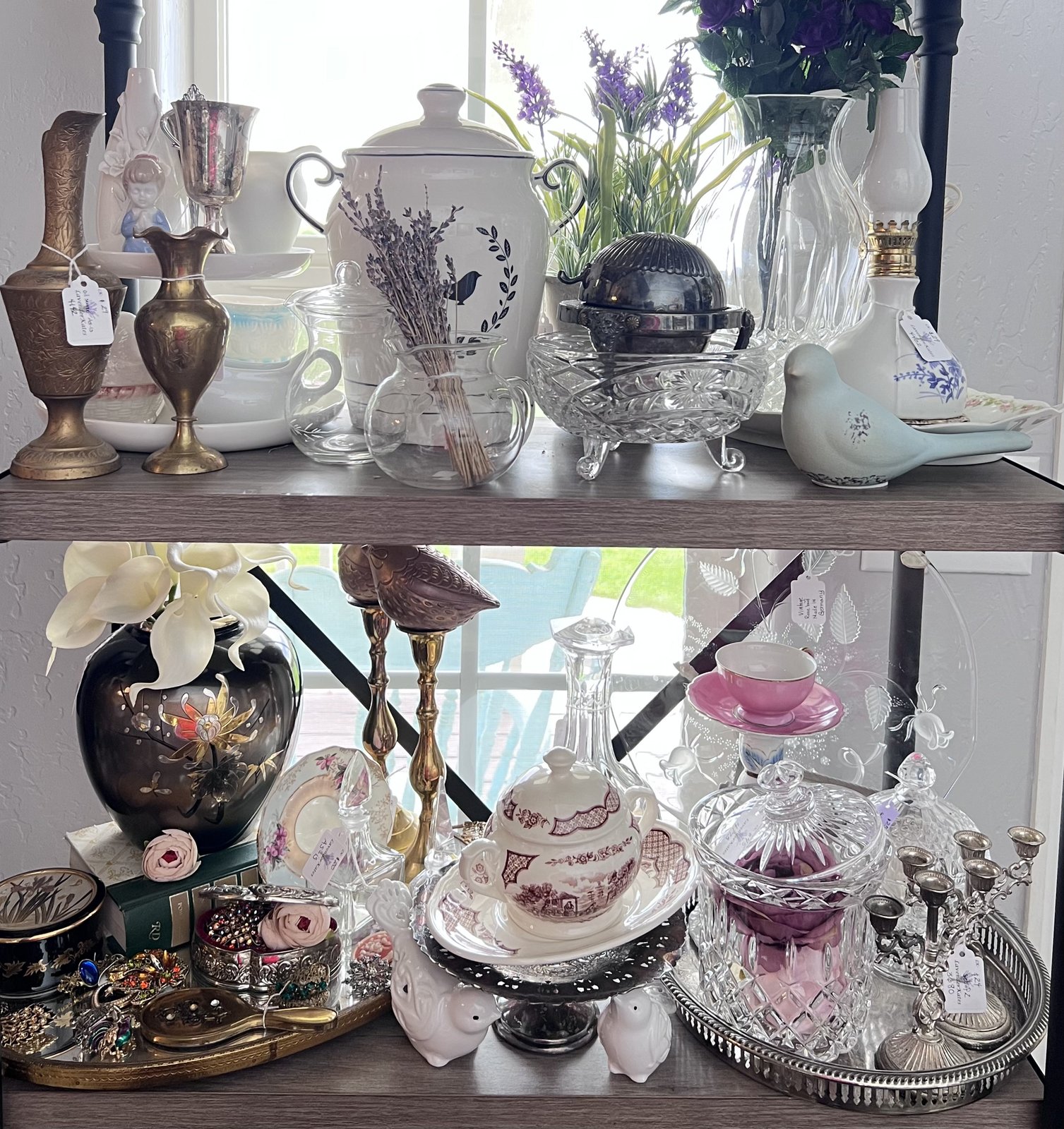A curated shelf of vintage finds